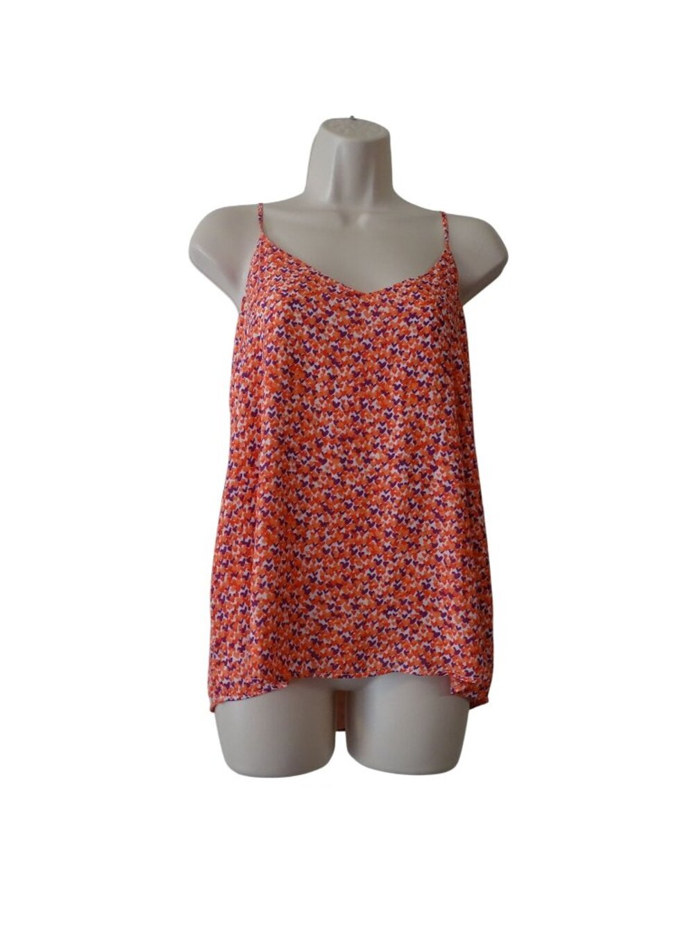 Gap Heart Print Cami Tank Top Purple Orange Women Size M Festival Office Casual